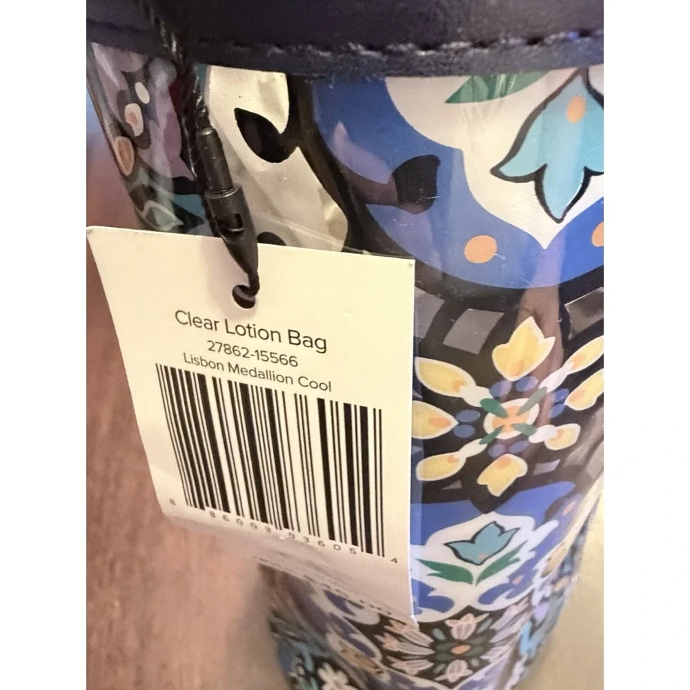 Vera Bradley Clear Lotion Bag Lisbon Medallion Cool NWT Organizer Swimsuit Beach
